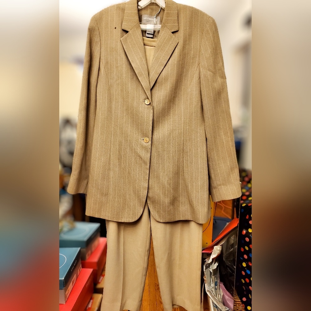 Liz Claiborne Beige Pinstripe Women's Suit